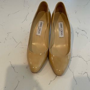 Jimmy Choo Nude Patent Heels